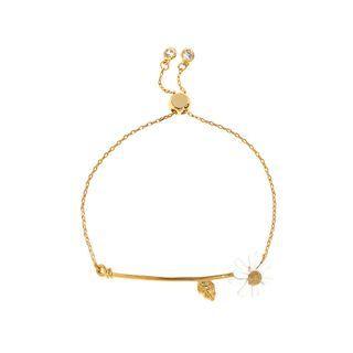 Simple Fashion Plated Gold Enamel Daisy Bracelet Golden - One Size
