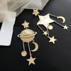 Alloy Planet Moon & Star Fringed Earring 1x3b7 - One Size