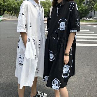 Cartoon Print Loose-fit Dress