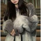 Long-sleeve Gradient Knit Sweater Dirty White - One Size