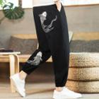 Fish Embroidered Jogger Pants