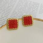 Lunar New Year Alloy Earring 1 Pair - Red - One Size