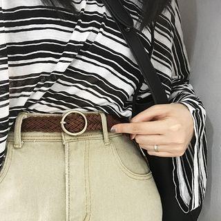 Round Buckle Woven Belt