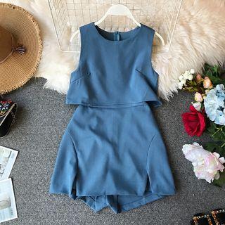 Round-neck Sleeveless Playsuit