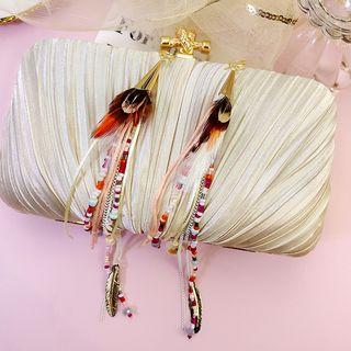 Feather Detail Earring As Shown In Figure - One Size