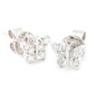 18k White Gold Butterfly Earrings With Diamonds