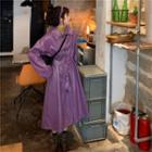 Faux-leather Coat Purple - One Size