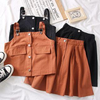 Set: Button-down Crop Top + A-line Skirt