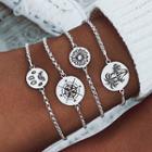 Set Of 4: Alloy Bracelet (assorted Designs) 01 - 4458 - Silver - One Size