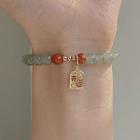 Chinese Characters Pendant Agate Bead Bracelet