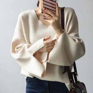Boxy Slit-sleeve Sweater
