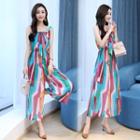 Print Sleeveless Culotte Jumpsuit