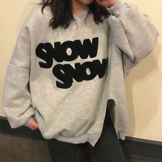 Letter Slitted Sweatshirt