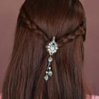 Metal Flower Pearl & Stone Hair Clip