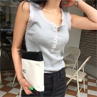 Half-placket Sleeveless Top