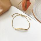 Lettering Bar Alloy Bracelet 1 Pc - Gold - One Size