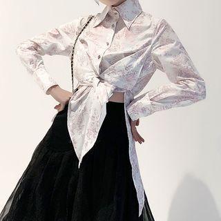 Floral Print Cropped Shirt