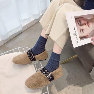 Buckle Furry Flats