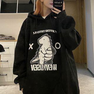 Long-sleeve Dinosaur Print Hoodie