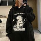 Long-sleeve Dinosaur Print Hoodie