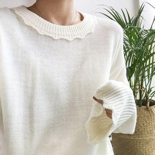 Plain Frilled Sweater