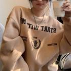 Lettering Sweatshirt Mocha Coffee - One Size