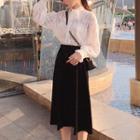 Lace Blouse / Midi A-line Skirt