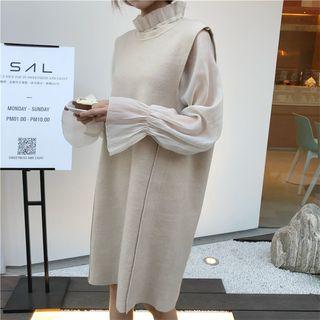 Plain Loose-fit Sleeveless Dress