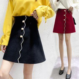 Scallop Edge A-line Knit Skirt