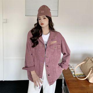Logo Denim Jacket Mauve Purple - One Size