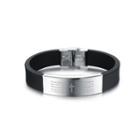 Fashion Classic Cross Bible Geometry 316l Stainless Steel Silicone Bracelet Silver - One Size