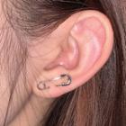 Safety Pin Ear Stud 1 Pair - Silver - One Size