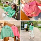 Lace-trim Short Button Jacket