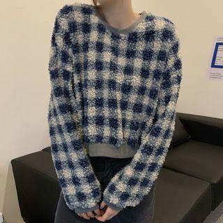 Checkered Fleece Sweatshirt