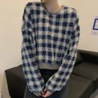 Checkered Fleece Sweatshirt