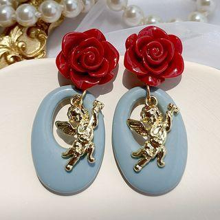 Rose Angel Resin Dangle Earring