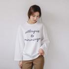 Wide-sleeve Lettering-embroidered T-shirt