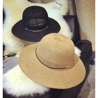 Metallic Bar Straw Hat