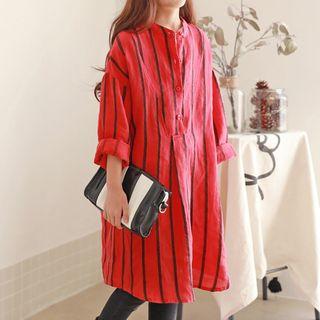 Family Matching Long-sleeve Striped Dress