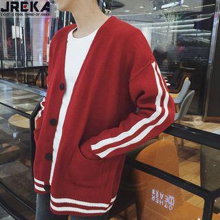 Loosr-fit Striped Knit Cardigan
