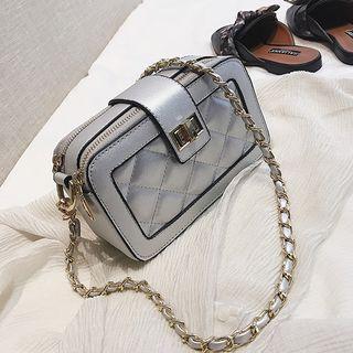 Chain Strap Quilted Buckled Crossbody Bag