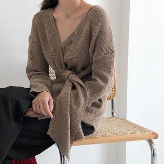 Asymmetric Tie-front Sweater