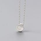 925 Sterling Silver Brushed Disc Pendant Necklace Silver - One Size