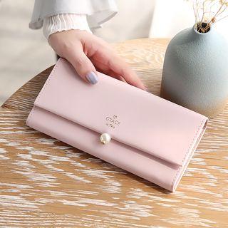 Pearl Faux Leather Long Wallet