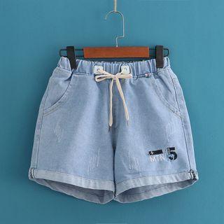 Embroider Straight Leg Shorts