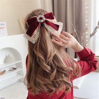 Bow Lace Velvet Hair Clip