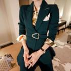 Belt-waist Blazer / Dress Pants / Blouse / Set