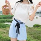 Short-sleeve Chiffon Top / Shorts