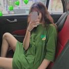 Elbow-sleeve Avocado Print T-shirt Green - One Size