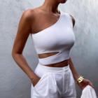 Single Shoulder Cropped Camisole Top